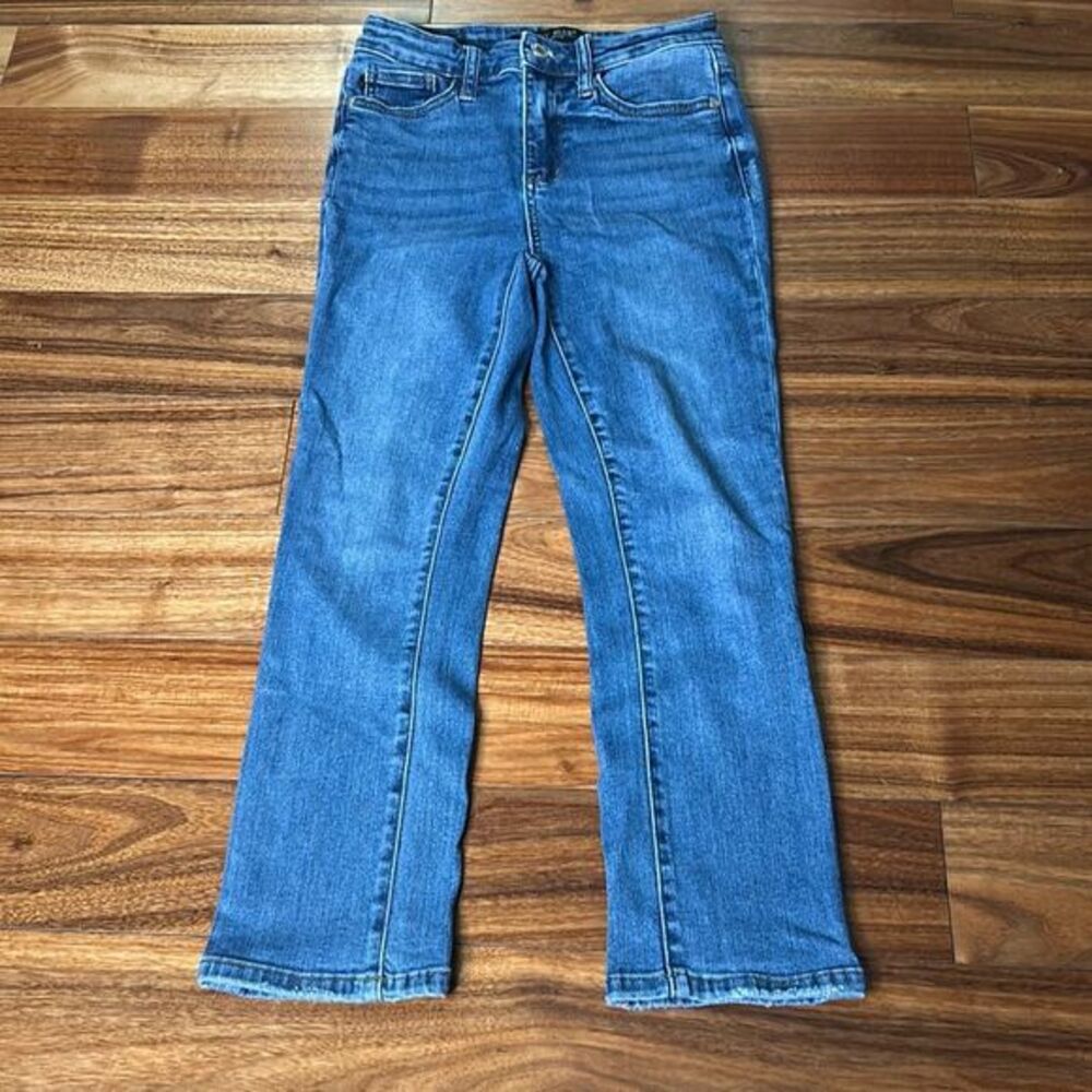 Judy blue high rise straight leg crop jeans light distressed‎ hem size 25